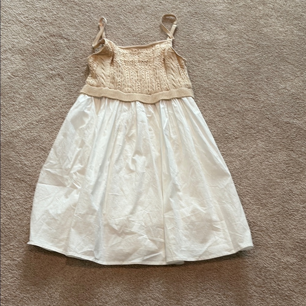 Altar'd State Tan and Cream Sundress Sleeveless Mini